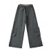 Side pocket splicing plaid straight tube loose fitting work pants