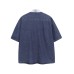 Fun cartoon embroidered short sleeved denim shirt