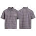 Colorful button simple embroidered plaid short sleeved shirt