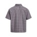 Colorful button simple embroidered plaid short sleeved shirt