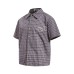 Colorful button simple embroidered plaid short sleeved shirt