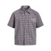 Colorful button simple embroidered plaid short sleeved shirt