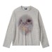 Cute Rabbit Print Long Sleeve T-Shirt for Women Soft and Skin-Friendly Slimming Inner Layer Top