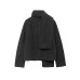 Scarf decoration single breasted woolen coat jacket