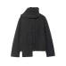 Scarf decoration single breasted woolen coat jacket