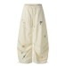 Star embroidery curved knife casual pants for women