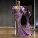Elegant Gold-Sprinkled Evening Gown with Princess Sleeves, Fitted Bodycon,  Long Dress