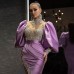 Elegant Gold-Sprinkled Evening Gown with Princess Sleeves, Fitted Bodycon,  Long Dress