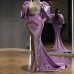 Elegant Gold-Sprinkled Evening Gown with Princess Sleeves, Fitted Bodycon,  Long Dress