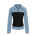 Splicing and contrasting fake two piece top for women Splicing and contrasting fake two piece top for women
