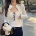 Stand-Up Collar Slim Fit Double Zipper Long Sleeve T-Shirt