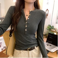 Seductive Unique Half-Open Neck Basic T-Shirt Seductive Unique Half-Open Neck Basic T-Shirt