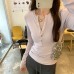 Seductive Unique Half-Open Neck Basic T-Shirt