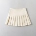 High waisted side zipper bow pleated skirt