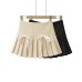 High waisted side zipper bow pleated skirt