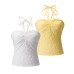 Tailored drawstring hanging neck with exposed navel tank top