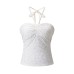 Tailored drawstring hanging neck with exposed navel tank top