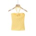 Tailored drawstring hanging neck with exposed navel tank top