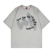 Gothic letter embroidery creative old dirty short sleeves