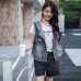 Backless Fashion Denim Vest for Women Spring Summer New Style Charming Hooded Sleeveless Jacket Color Other