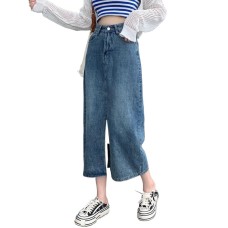 Denim Midi Skirt Women High Waist A-Line Vintage  Autumn Fashion Plus Size Casual Dress