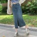 Denim Midi Skirt Women High Waist A-Line Vintage  Autumn Fashion Plus Size Casual Dress