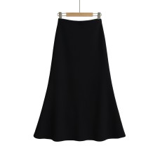 High waisted fish tail wrapped buttocks long skirt