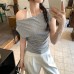 Strappy Stripe Off-Shoulder Sleeveless Crop Top for Women Strappy Stripe Off-Shoulder Sleeveless Crop Top for Women