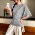 Irregular High-Waist Pleated Crop Top for Women
