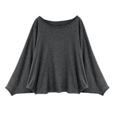 Relaxed Off-Shoulder Batwing Sleeve Knit Top for Women