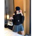 Relaxed Off-Shoulder Batwing Sleeve Knit Top for Women