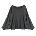 Relaxed Off-Shoulder Batwing Sleeve Knit Top for Women