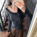 Pure Desire White Lace Trim False Two-Piece Basic T-Shirt Pure Desire White Lace Trim False Two-Piece Basic T-Shirt