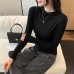 Elegant Tencel High Neck Slim Fit Long Sleeve Inner Top Elegant Tencel High Neck Slim Fit Long Sleeve Inner Top