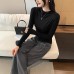 Elegant Tencel High Neck Slim Fit Long Sleeve Inner Top Elegant Tencel High Neck Slim Fit Long Sleeve Inner Top