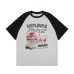Campus Style Shoulder Sleeve Short Sleeve T-Shirt  Unisex Loose Fit Half Sleeve