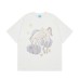 Cute Pony Print Short Sleeve T-Shirt Casual Basic Cotton Round Neck 