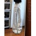 White Small Flower Print Denim Pants High Waist Loose Slim Straight Leg Floor-Length Pants Cotton