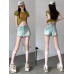 Denim Skirt Women's High-Waisted A-Line Bodycon Short Skirt for Petite Figures
