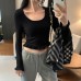 Design Sense Cute Ruffle Knit Top for Women Design Sense Cute Ruffle Knit Top for Women
