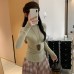 Elegant Simple Lyocell Tencel Wool Blend Semi-High Neck Long Sleeve