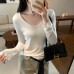 Soft Touch Lyocell Tencel Wool U-Neck Inner Layer Top Tee