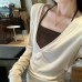 Stylish Exclusive Deep V-Neck Long Sleeve Tunic Top