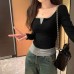 Two-Piece Set with Padded Sleeveless Cami and Long Sleeve