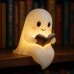 Cute Ghost Reading Book Lamp Halloween Ghost Night Light Decoration