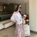 Sexy One-Shoulder Off-Shoulder Fitted White Short Sleeve T-Shirt