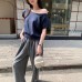 Sexy One-Shoulder Off-Shoulder Fitted White Short Sleeve T-Shirt