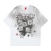 Rock and roll cartoon print spray dyed and used short sleeves