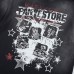 Rock and roll cartoon print spray dyed and used short sleeves