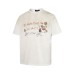 Hand drawn letter printing, spray dyeing, dirty short sleeves